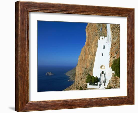 Hozoviotissa Monastery and Aegean Sea, Amorgos, Cyclades, Greek Islands, Greece, Europe-Tuul-Framed Photographic Print