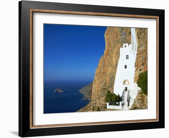 Hozoviotissa Monastery and Aegean Sea, Amorgos, Cyclades, Greek Islands, Greece, Europe-Tuul-Framed Photographic Print