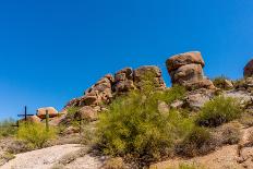 Three Crosses on a Hillside in the Arizona Desert-hpbfotos-Photographic Print