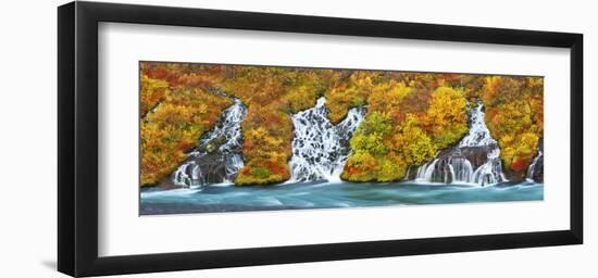 Hraunfossar Waterfall, Iceland-Frank Krahmer-Framed Art Print