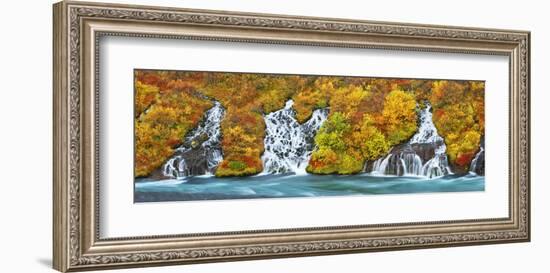 Hraunfossar Waterfall, Iceland-Frank Krahmer-Framed Art Print