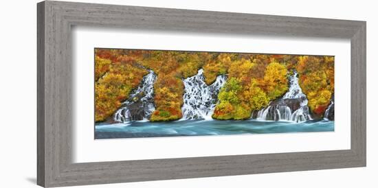 Hraunfossar Waterfall, Iceland-Frank Krahmer-Framed Art Print