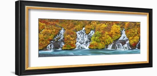 Hraunfossar Waterfall, Iceland-Frank Krahmer-Framed Art Print