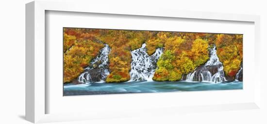 Hraunfossar Waterfall, Iceland-Frank Krahmer-Framed Art Print