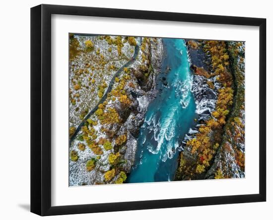 Hraunfossar, Waterfall, Iceland-Arctic-Images-Framed Photographic Print