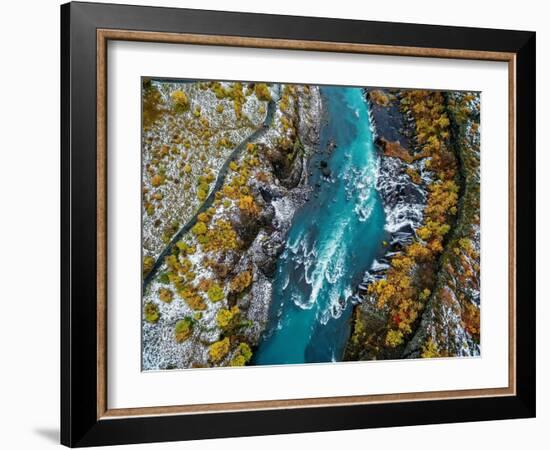 Hraunfossar, Waterfall, Iceland-Arctic-Images-Framed Photographic Print