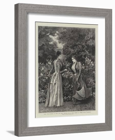 Hrh the Duchess of Teck and Hsh Princess May in Garden at White Lodge, Richmond-Arthur Hopkins-Framed Giclee Print