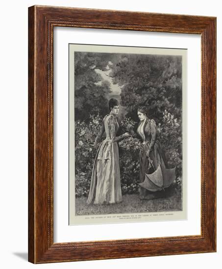 Hrh the Duchess of Teck and Hsh Princess May in Garden at White Lodge, Richmond-Arthur Hopkins-Framed Giclee Print