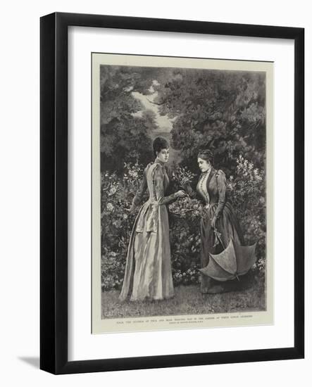 Hrh the Duchess of Teck and Hsh Princess May in Garden at White Lodge, Richmond-Arthur Hopkins-Framed Giclee Print