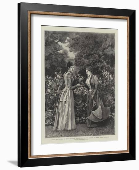 Hrh the Duchess of Teck and Hsh Princess May in Garden at White Lodge, Richmond-Arthur Hopkins-Framed Giclee Print