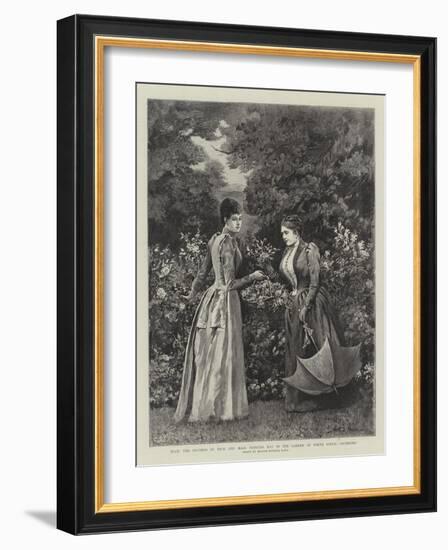 Hrh the Duchess of Teck and Hsh Princess May in Garden at White Lodge, Richmond-Arthur Hopkins-Framed Giclee Print