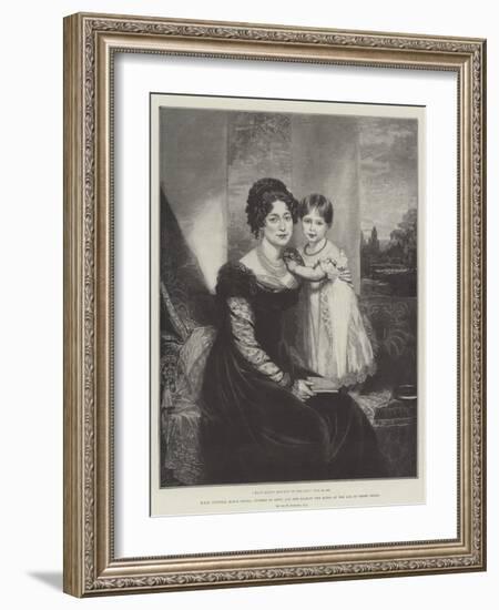 Hrh Victoria Maria Louisa, Duchess of Kent, and Her Majesty the Queen at the Age of Three Years-Sir William Beechey-Framed Giclee Print