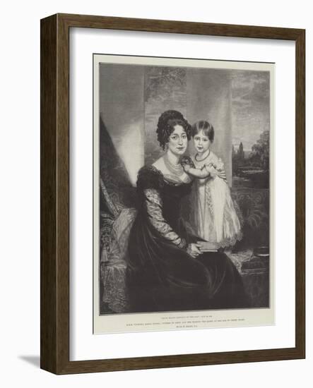 Hrh Victoria Maria Louisa, Duchess of Kent, and Her Majesty the Queen at the Age of Three Years-Sir William Beechey-Framed Giclee Print