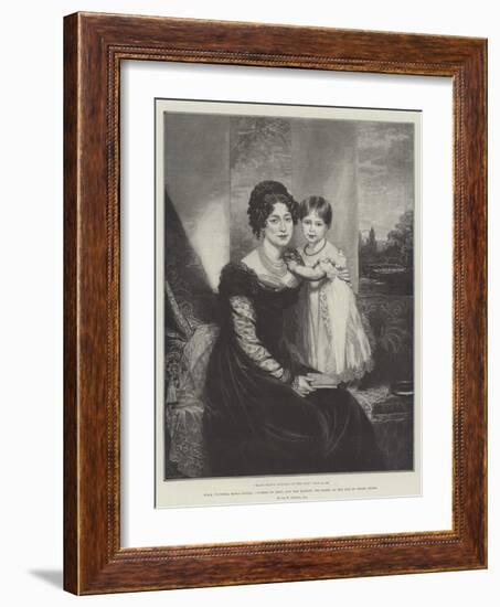 Hrh Victoria Maria Louisa, Duchess of Kent, and Her Majesty the Queen at the Age of Three Years-Sir William Beechey-Framed Giclee Print