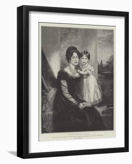 Hrh Victoria Maria Louisa, Duchess of Kent, and Her Majesty the Queen at the Age of Three Years-Sir William Beechey-Framed Giclee Print