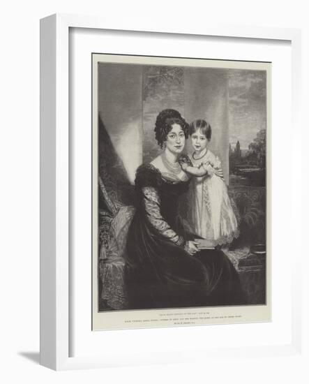 Hrh Victoria Maria Louisa, Duchess of Kent, and Her Majesty the Queen at the Age of Three Years-Sir William Beechey-Framed Giclee Print