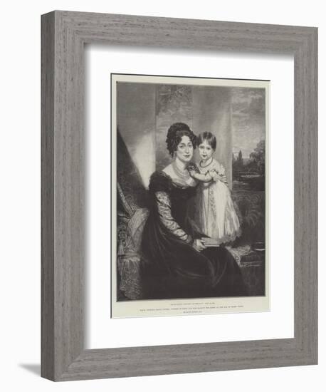Hrh Victoria Maria Louisa, Duchess of Kent, and Her Majesty the Queen at the Age of Three Years-Sir William Beechey-Framed Giclee Print