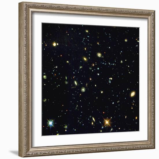 HST Deep-view of Several Very Distant Galaxies-null-Framed Premium Photographic Print