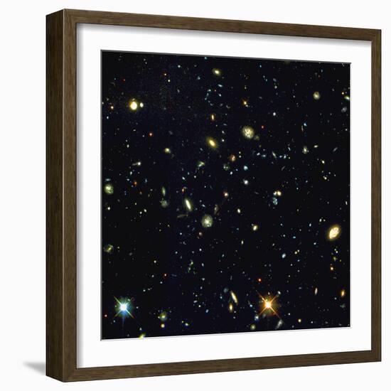 HST Deep-view of Several Very Distant Galaxies-null-Framed Premium Photographic Print