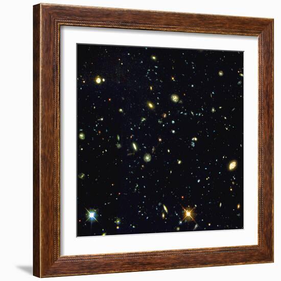 HST Deep-view of Several Very Distant Galaxies-null-Framed Premium Photographic Print