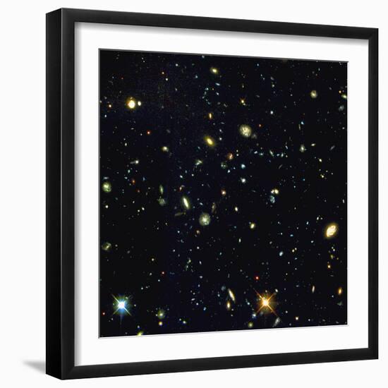 HST Deep-view of Several Very Distant Galaxies-null-Framed Premium Photographic Print