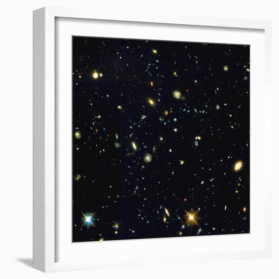 HST Deep-view of Several Very Distant Galaxies-null-Framed Premium Photographic Print