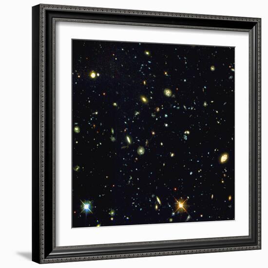 HST Deep-view of Several Very Distant Galaxies-null-Framed Premium Photographic Print