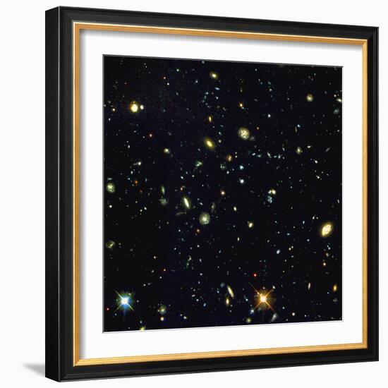 HST Deep-view of Several Very Distant Galaxies-null-Framed Premium Photographic Print