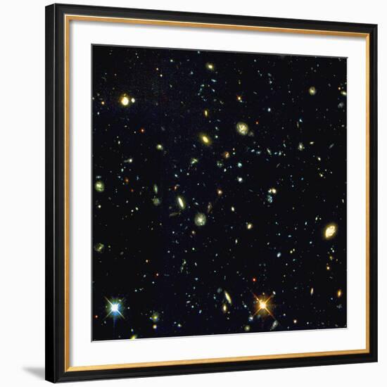 HST Deep-view of Several Very Distant Galaxies-null-Framed Photographic Print