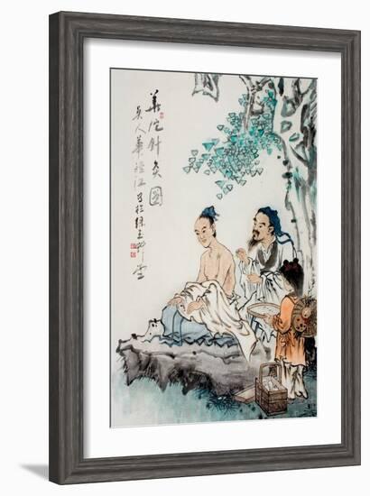 Hua Tuo Practising Acupuncture to Anaesthetise Patient-null-Framed Premium Giclee Print