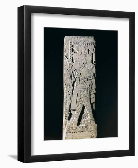 Huastec Stele Depicting Quetzacoatl Priest Sacrificing Himself, from Huilozintla, Veracruz, Mexico-null-Framed Giclee Print
