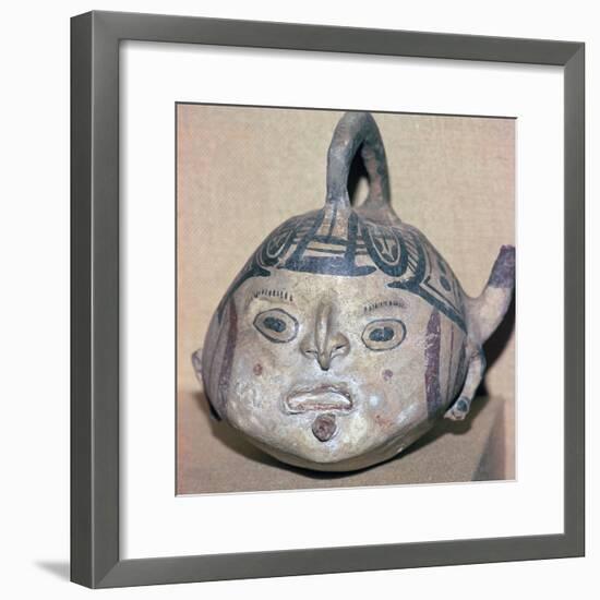 Huaxtec culture spouted jug painted with a human face-Unknown-Framed Giclee Print