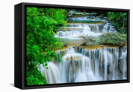 Huay Mae Khamin - Waterfall, Flowing Water, Paradise in Thailand.-ThaiWanderer-Framed Premier Image Canvas