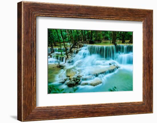 Huay Mae Khamin - Waterfall, Flowing Water, Paradise in Thailand.-ThaiWanderer-Framed Photographic Print