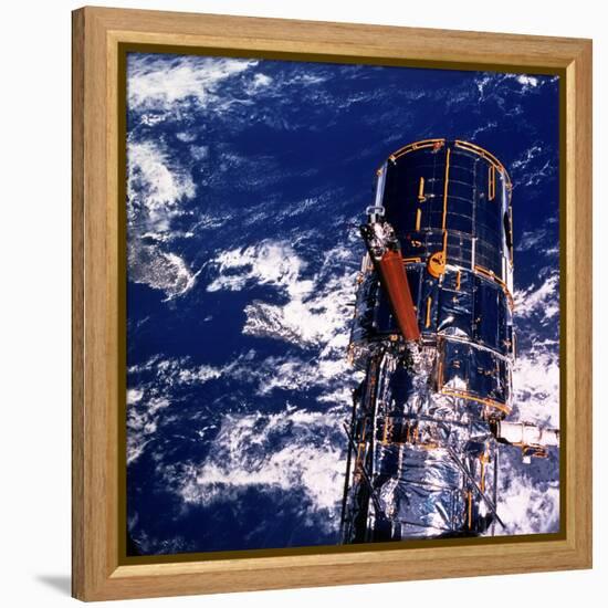 Hubble Space Telescope Above the Earth-null-Framed Premier Image Canvas