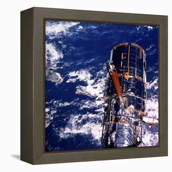 Hubble Space Telescope Above the Earth-null-Framed Premier Image Canvas