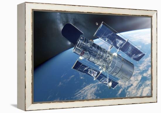 Hubble Space Telescope, Artwork-Detlev Van Ravenswaay-Framed Premier Image Canvas