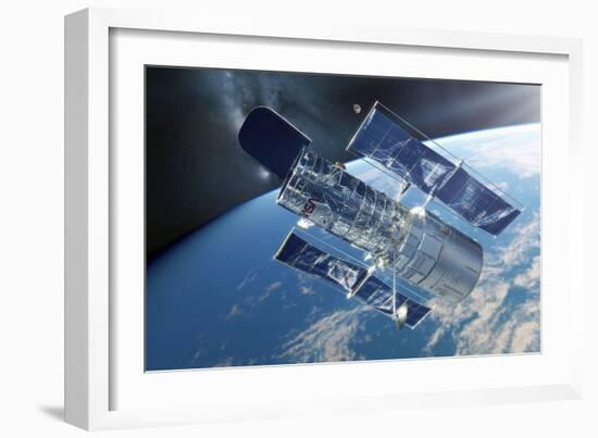 Hubble Space Telescope, Artwork-Detlev Van Ravenswaay-Framed Photographic Print