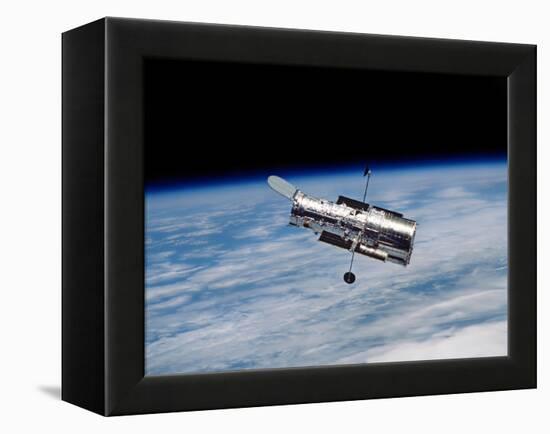 Hubble Space Telescope in Orbit Around Earth-Stocktrek Images-Framed Premier Image Canvas