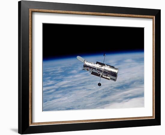 Hubble Space Telescope in Orbit Around Earth-Stocktrek Images-Framed Photographic Print