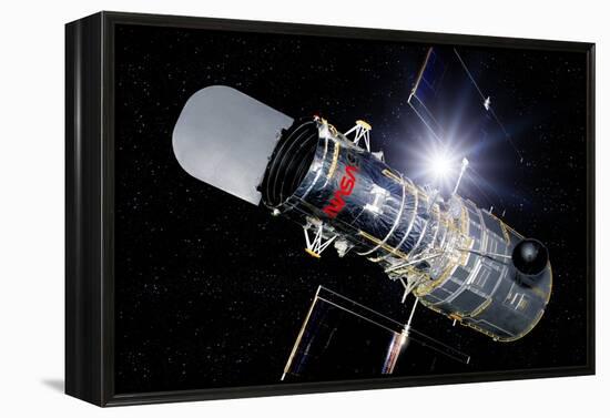 Hubble Space Telescope In Orbit, Artwork-Detlev Van Ravenswaay-Framed Premier Image Canvas