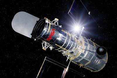 'Hubble Space Telescope In Orbit, Artwork' Photographic Print - Detlev