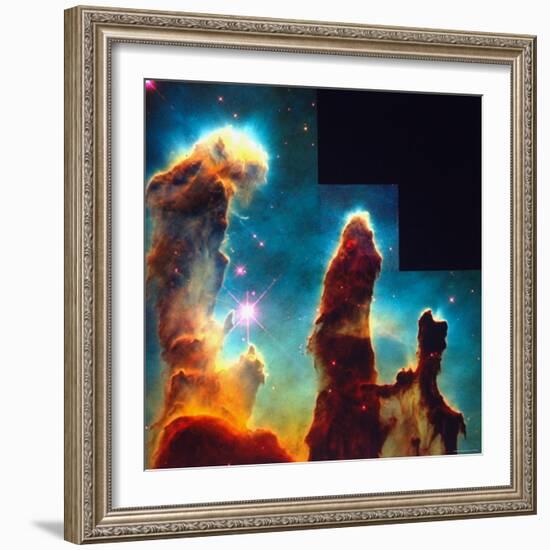 Hubble Space Telescope View of Dense Clumps and Tendrils of Interstellar Hydrogen-Scowen-Framed Photographic Print