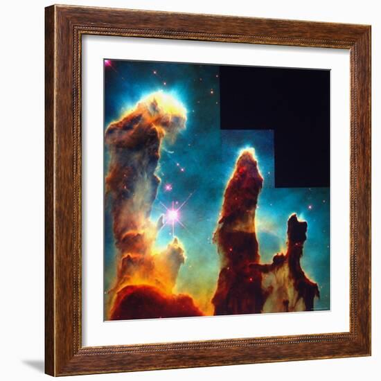 Hubble Space Telescope View of Dense Clumps and Tendrils of Interstellar Hydrogen-Scowen-Framed Photographic Print