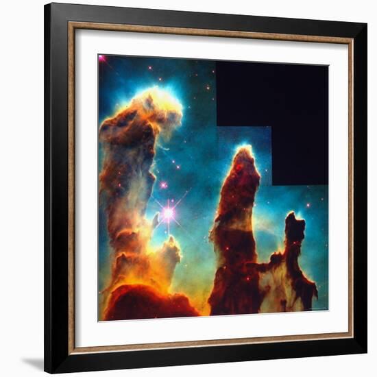 Hubble Space Telescope View of Dense Clumps and Tendrils of Interstellar Hydrogen-Scowen-Framed Photographic Print