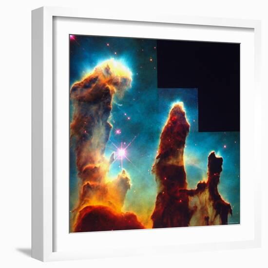 Hubble Space Telescope View of Dense Clumps and Tendrils of Interstellar Hydrogen-Scowen-Framed Photographic Print