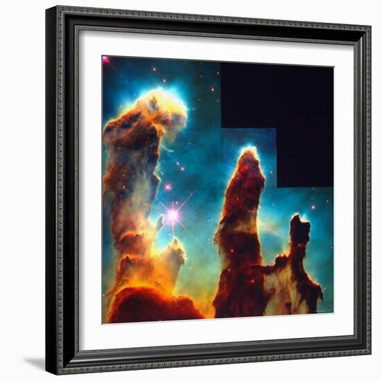 Hubble Space Telescope View of Dense Clumps and Tendrils of Interstellar Hydrogen-Scowen-Framed Photographic Print