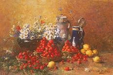 Still Life of Flowers and Fruit-Hubert Bellis-Giclee Print