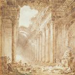 The Fountain in the Grove of the Muses at the Chateau De Marly-Hubert Robert-Giclee Print