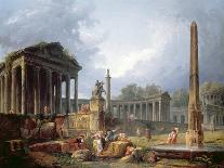 The Fountain in the Grove of the Muses at the Chateau De Marly-Hubert Robert-Giclee Print